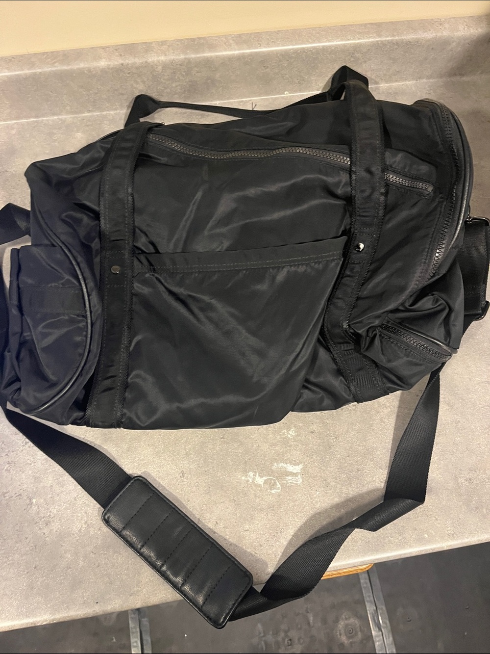 Lululemon Black Gym Bag with Adjustable Shoulder Strap